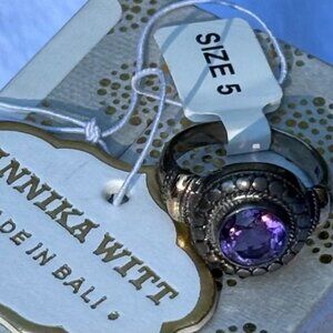 Sterling Silver Gemstone Ring - Size 5